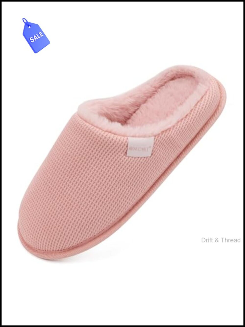 Memory Foam House Slippers Waffle Upper Faux Fur Lined Cozy Indoor Shoes